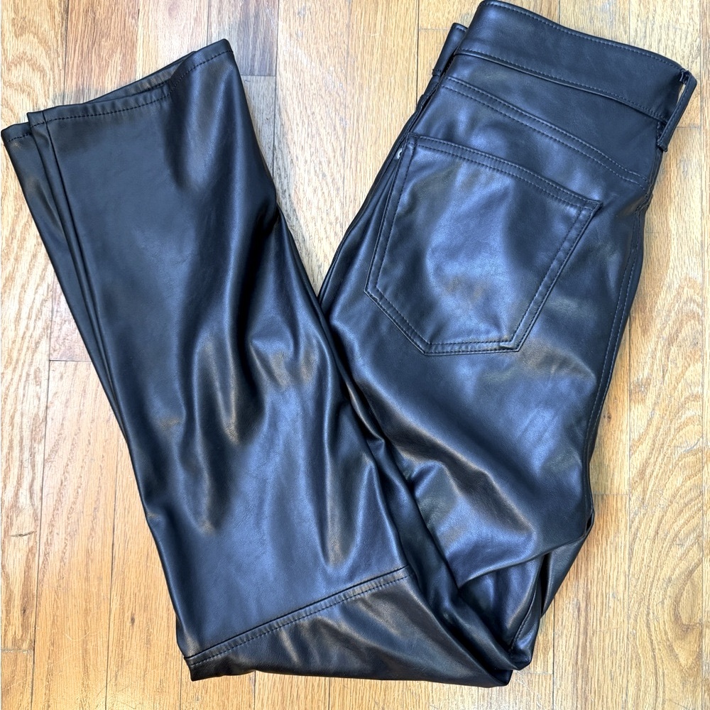 GAP Vintage Slim High Rise Faux Leather Pants (Black, Size 30)